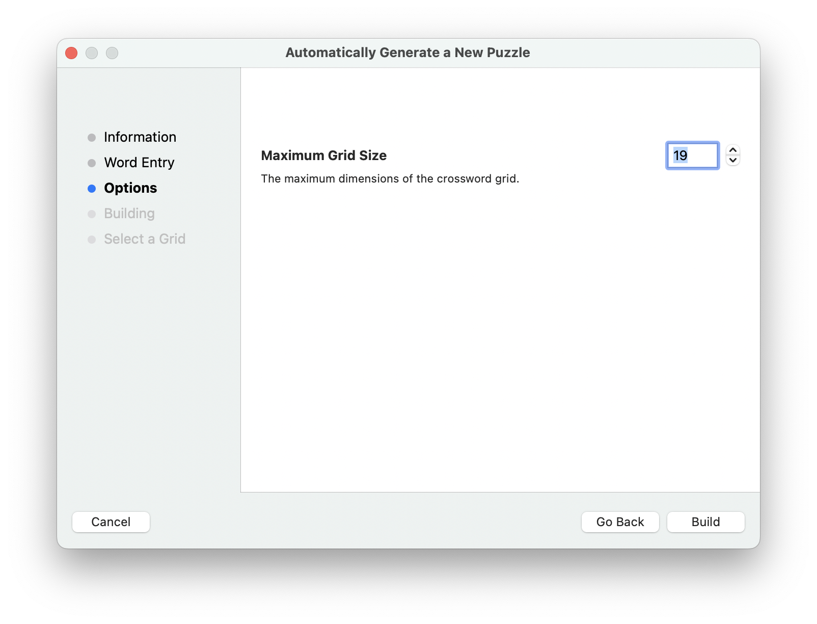 Step 3: Crossword Configuration