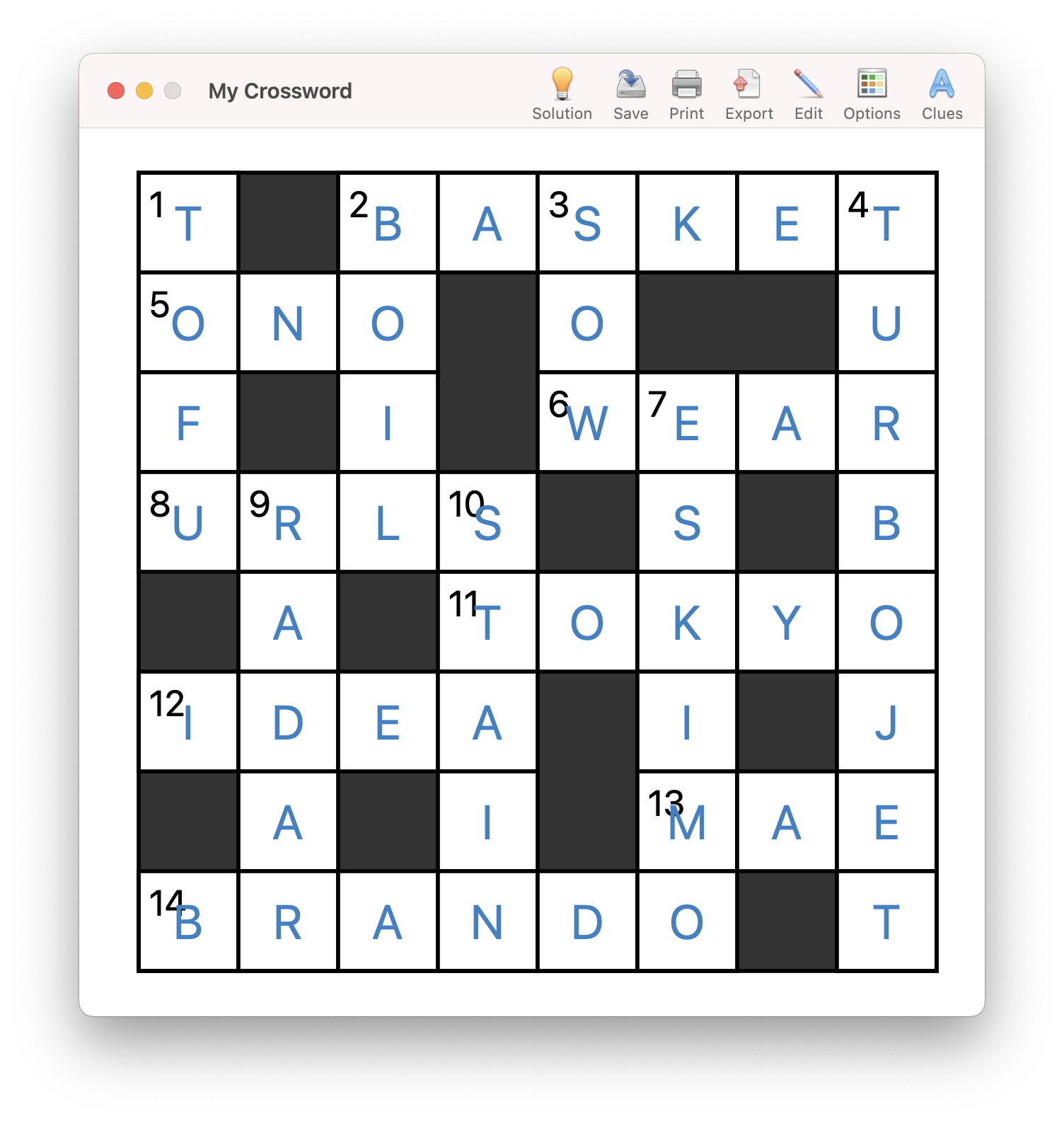 Crossword Studio screenshot, main view