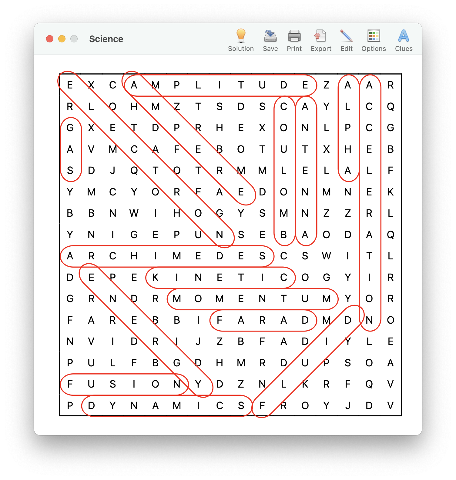 Crossword Studio screenshot, word search